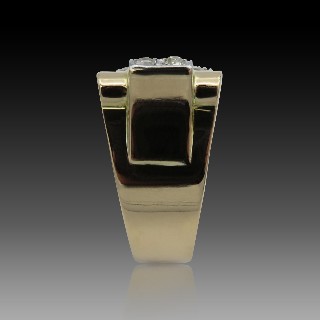 Bague Tank vintage vers 1950 en Or 18K et Platine avec Diamants . Bague Tank vintage vers 1950 en Or 18K et Platine avec Diamants .