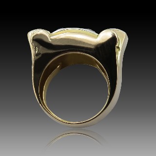 Bague Tank vintage vers 1950 en Or 18K et Platine avec Diamants . Bague Tank vintage vers 1950 en Or 18K et Platine avec Diamants .