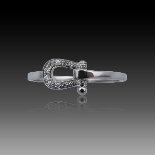 Bague Fred Force 10 Petit modèle en Or gris 18k et Diamants . Taille 50