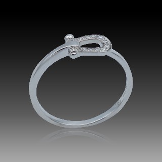 Bague Fred Force 10 Petit modèle en Or gris 18k et Diamants . Taille 50