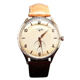 Montre Longines Vintage Homme en Or rose 18k Mécanique Vers 1950.