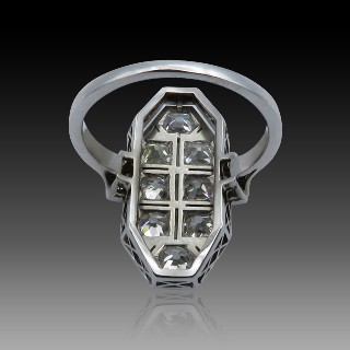 Bague en Or 18k et platine vers 1940 avec 1,50 Cts de Diamants