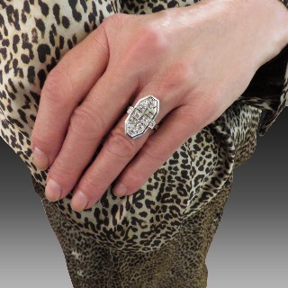 Bague en Or 18k et platine vers 1940 avec 1,50 Cts de Diamants