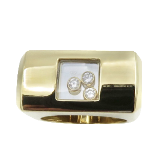 Bague Chopard Happy Diamonds Or Jaune 18k Diamants. Taille 54 Bague Chopard Happy Diamonds Or Jaune 18k Diamants. Taille 54