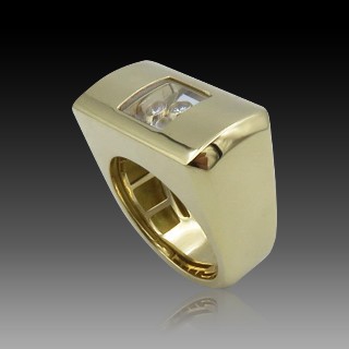 Bague Chopard Happy Diamonds Or Jaune 18k Diamants. Taille 54