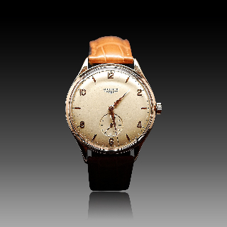 Montre Longines Vintage Homme en Or rose 18k Mécanique Vers 1950.