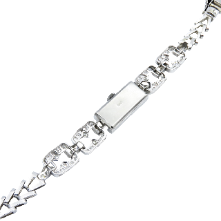 Montre dame Art Déco en platine avec 2,50 Cts de diamants . Montre dame Art Déco en platine avec 2,50 Cts de diamants .