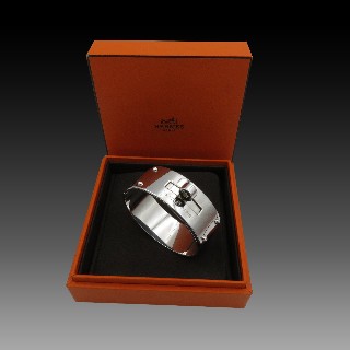 Bracelet Rigide Hermes "Kelly"  en Argent massif .16 cm