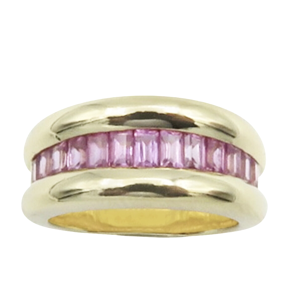 Bague Poiray "Cascade" Or jaune 18k avec Saphirs roses calibrés . Taille 49-50 . Bague Poiray "Cascade" Or jaune 18k avec Saphirs roses calibrés . Taille 49-50 .