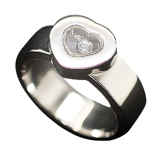 Bague Chopard Happy Diamonds Or Gris 18k Diamants. Taille 53 Bague Chopard Happy Diamonds Or Gris 18k Diamants. Taille 53