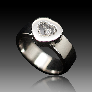 Bague Chopard Happy Diamonds Or Gris 18k Diamants. Taille 53 Bague Chopard Happy Diamonds Or Gris 18k Diamants. Taille 53