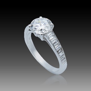 Solitaire Messika en or 18k Diamant brillant de 1.63 Cts F-10X