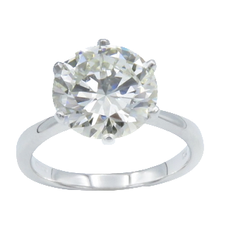 Solitaire en or 18k Diamant brillant de 3.70 Cts J-VS2 .