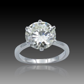 Solitaire en or 18k Diamant brillant de 3.70 Cts J-VS2 .