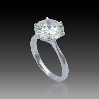 Solitaire en or 18k Diamant brillant de 3.70 Cts J-VS2 .