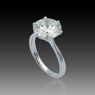 Solitaire en or 18k Diamant brillant de 3.70 Cts J-VS2 . Solitaire en or 18k Diamant brillant de 3.70 Cts J-VS2 .