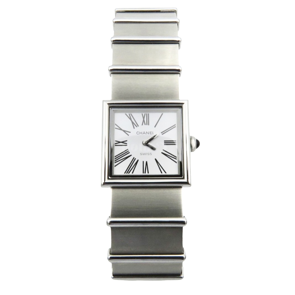 CHANEL Montrebracelet Premiere à quartz pour femme en argent acier  inoxydable et cuir avec chaîne En vente sur 1stDibs