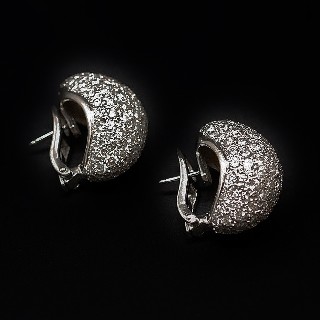 Boucles d'oreilles Diamants 4,90 Cts G-VS en Or Gris 18k 