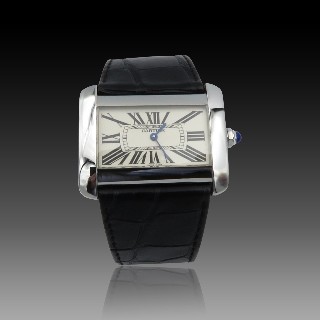 Montre Cartier Divan Dame acier Grand modèle Quartz Montre Cartier Divan Dame acier Grand modèle Quartz