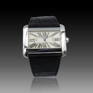 Montre Cartier Divan Dame acier Grand modèle Quartz