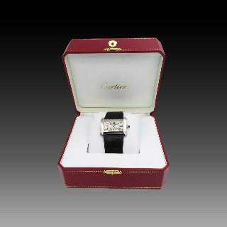 Montre Cartier Divan Dame acier Grand modèle Quartz Montre Cartier Divan Dame acier Grand modèle Quartz