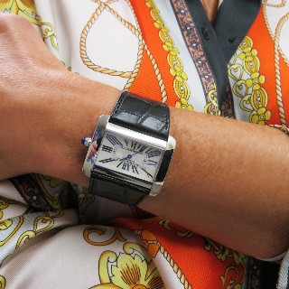 Montre Cartier Divan Dame acier Grand modèle Quartz Montre Cartier Divan Dame acier Grand modèle Quartz