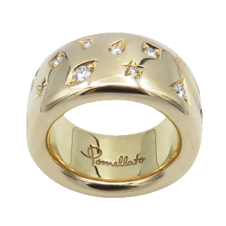 Bague Pomellato "Iconica" Or rose 18k et diamants  . Taille 56