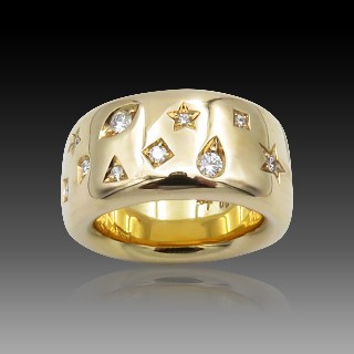 Bague Pomellato "Iconica" Or rose 18k et diamants  . Taille 56