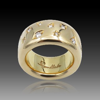 Bague Pomellato "Iconica" Or rose 18k et diamants  . Taille 56