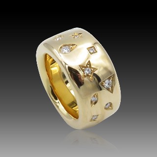 Bague Pomellato "Iconica" Or rose 18k et diamants  . Taille 56