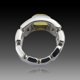 Bague Chaumet "Khesis" en or gris 18k avec citrine. Taille 53