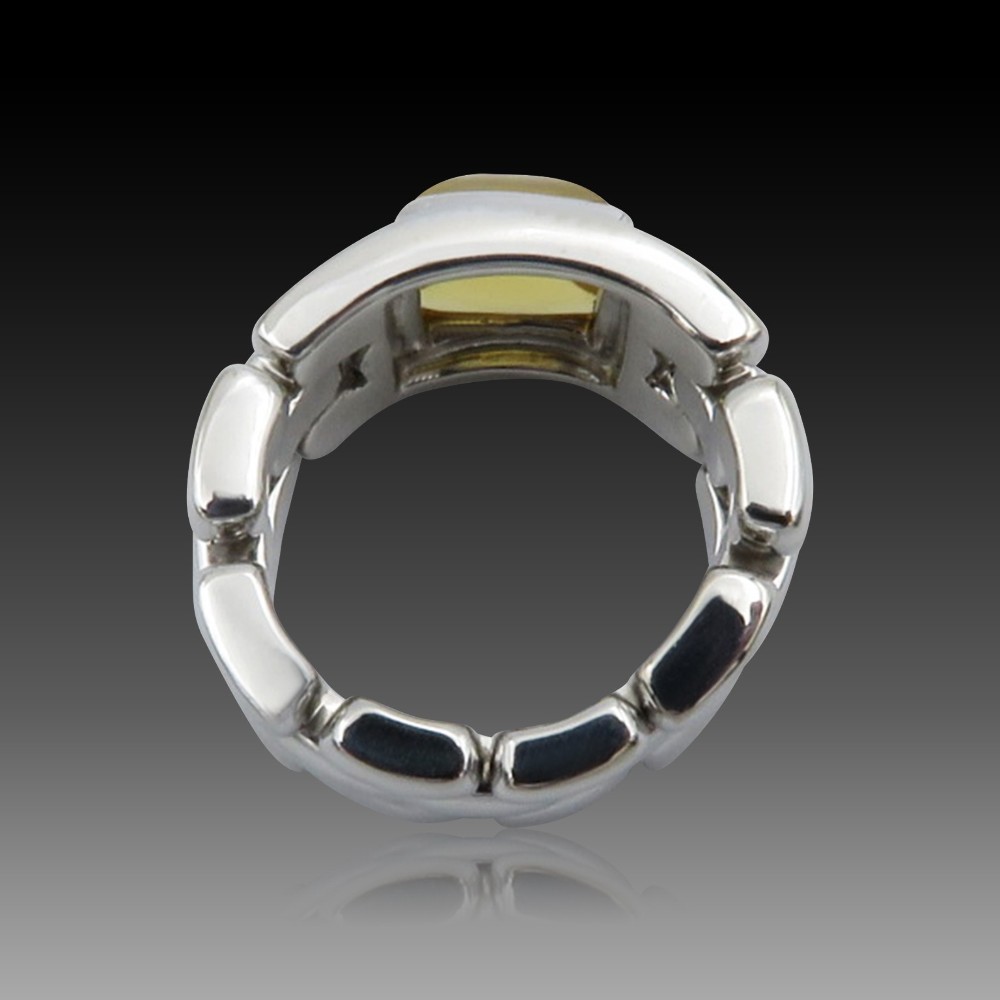 Bague Chaumet "Valse" En Or Gris 18 Carats - Taille 54, 1995 - Avec Papiers D'origine