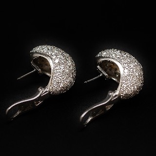 Boucles d'oreilles Diamants 4,90 Cts G-VS en Or Gris 18k 