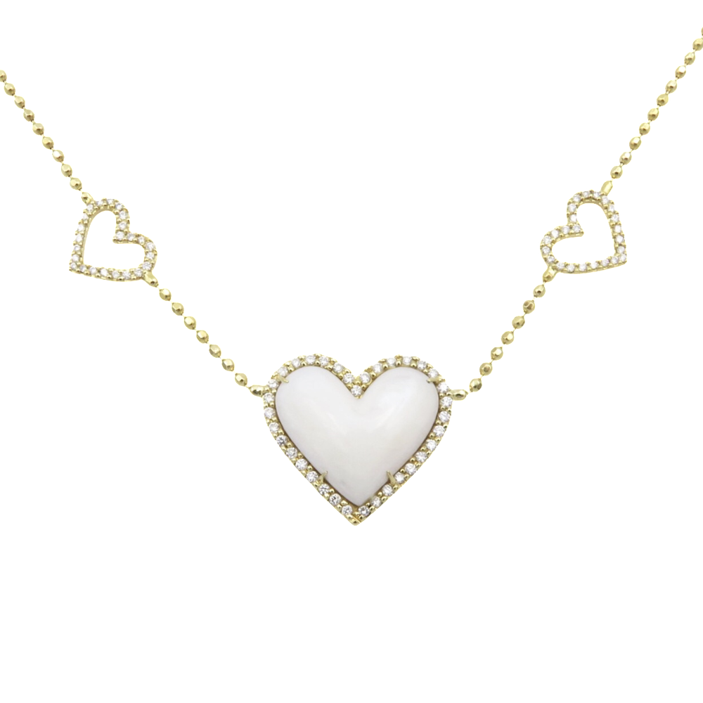 Collier Pendentif Victoria Casal Or jaune 18k avec Diamants et nacre