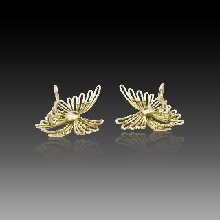 Boucles d'oreilles Clips en or 18k massif vers 1950 . 19,20 Grs Boucles d'oreilles Clips en or 18k massif vers 1950 . 19,20 Grs