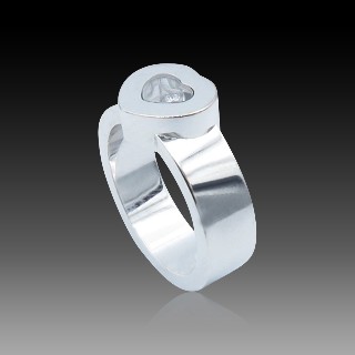 Bague Chopard Happy Diamonds Or Gris 18k Diamants. Taille 53 Bague Chopard Happy Diamonds Or Gris 18k Diamants. Taille 53