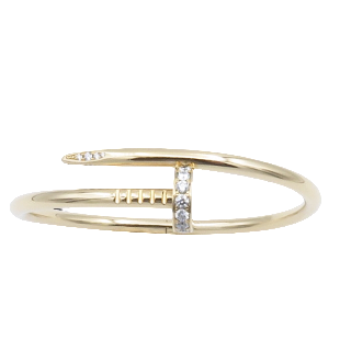 Bracelet Cartier "Juste un clou" en Or rose 18k avec diamants  brillants. Taille 15