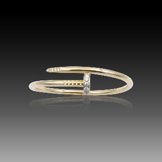 Bracelet Cartier "Juste un clou" en Or rose 18k avec diamants  brillants. Taille 15