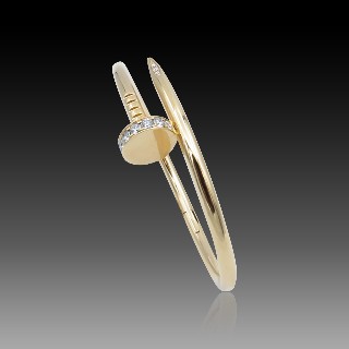 Bracelet Cartier "Juste un clou" en Or rose 18k avec diamants  brillants. Taille 15