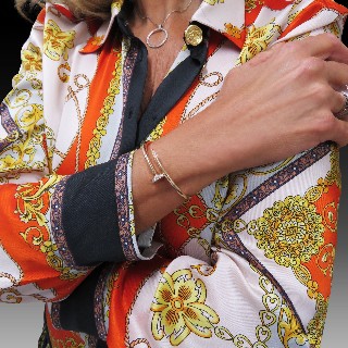 Bracelet Cartier "Juste un clou" en Or rose 18k avec diamants  brillants. Taille 15