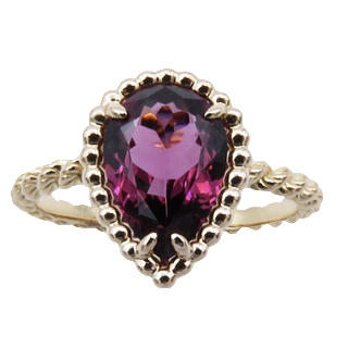 Bague Boucheron Serpent Bohème Motif S en Or rose 18k Rhodolite Taille 52 . 