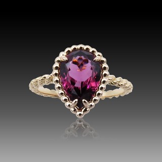 Bague Boucheron Serpent Bohème Motif S en Or rose 18k Rhodolite Taille 52 . 