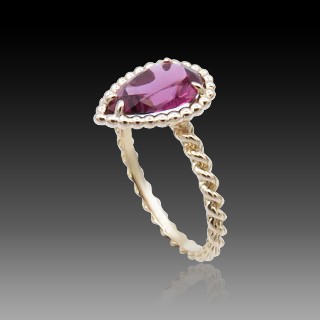 Bague Boucheron Serpent Bohème Motif S en Or rose 18k Rhodolite Taille 52 . 