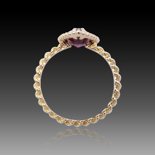 Bague Boucheron Serpent Bohème Motif S en Or rose 18k Rhodolite Taille 52 . 