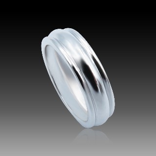 Alliance Boucheron Or gris 18k Massif . Taille 56 . Alliance Boucheron Or gris 18k Massif . Taille 56 .