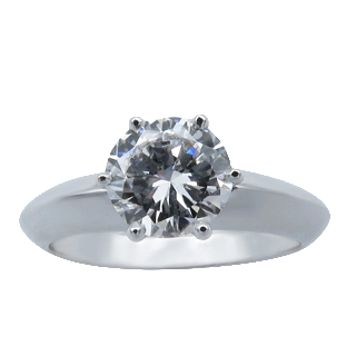 Solitaire en Or gris 18 Cts avec Diamant brillant 1,08 Cts D-SI1 (HRD)