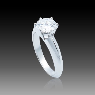 Solitaire en Or gris 18 Cts avec Diamant brillant 1,08 Cts D-SI1 (HRD)