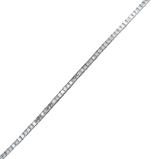 Bracelet ligne en or gris 18 Cts avec 80 diamants princesse H/VS  Total : 3,0 Cts