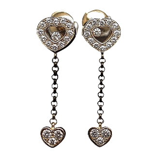 Boucles d'oreilles Chopard Happy Diamonds Or jaune 18k Diamants  