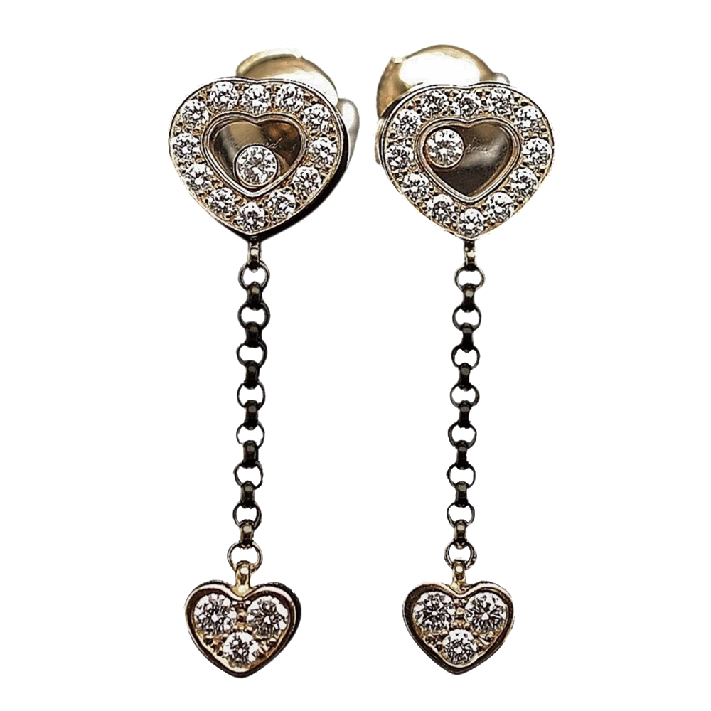 Boucles d'oreilles Chopard Happy Diamonds Or jaune 18k Diamants Boucles d'oreilles Chopard Happy Diamonds Or jaune 18k Diamants